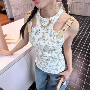 Tanks pour femmes Camis Designer Brand 24 Été Nouveau étoile ouyang nana Tabbure de fleurs fragmentée à la mode slim pour femmes 3ag1