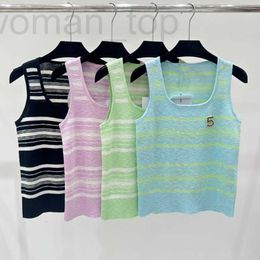 Chars pour femmes concepteur de camis gaoding 24 été nouveaux xiaoxiangfeng numérique 5 rayures poitrine slim ajustement et âge réductrice du débardeur en tricot