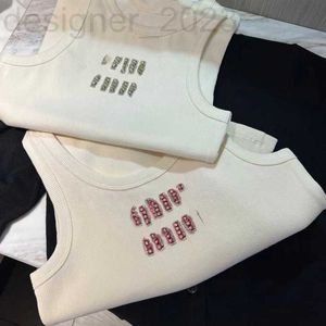 Damestanks Camis Designer Handmade Rhinestone Pailletten Vest voor vrouwen die er slank en mooi uitzien met rechte haar C9LP