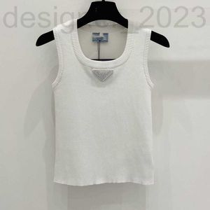 Damestanks Camis Designer Breide Triangle Diamond Logo U-Neck Mouwess Vest met comfortabele stof