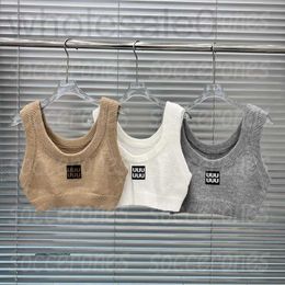 Tanks Femmes Camis Designer Luxe Femmes Singlet Tops Lettre Tricoté Charmant Sans Manches Bottoming Tank Pull Cropped MFQP