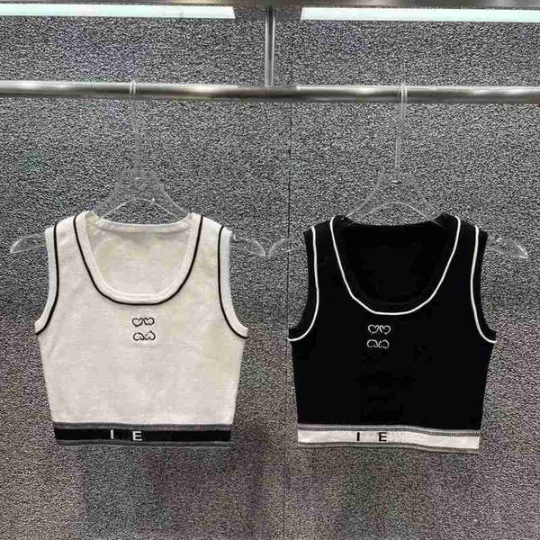 Chars pour femmes Camis Designer Summer Contrasting Trined Vest, lettre mincer