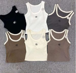 Damestanks Camis Designer T -shirt Woman Lowe bijgesneden topbreien tankem broeded dames tops sexy mouwloze sport yoga zomer vesten fitnes 1166ess