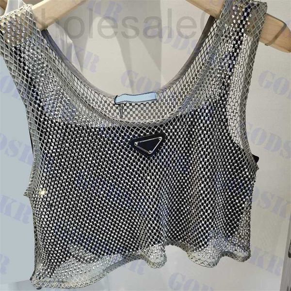 Tanks Femmes Camis Designer Triangle Top Femmes Designer Dames T-shirt Sexy Mesh Gilets Courts Vêtements PXCY