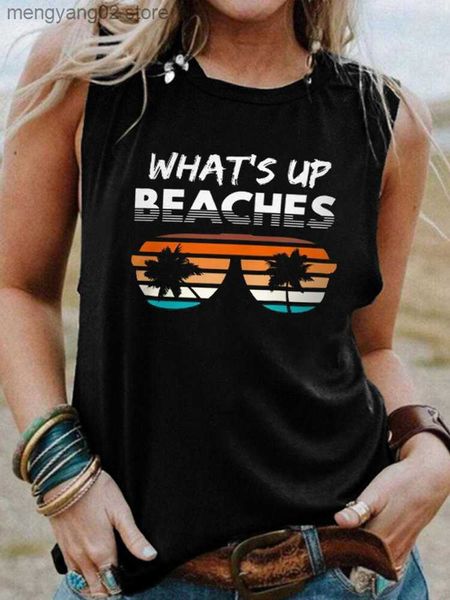 Débardeurs pour femmes Camis Funny Beach Graphic Débardeurs pour femmes What's up Family Vacation Shirt Summer Tanks T-shirt sans manches Cute Holiday Cami 2023 T230517