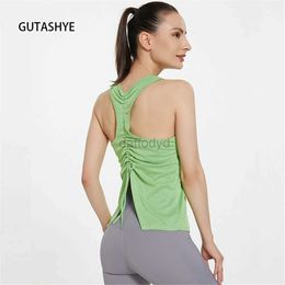 Débardeurs pour femmes Camis GUTASHYE Haut tricoté creux Décolleté Été Chemise de base Blanc Noir Casual Sport Débardeur Épaule Vert Débardeur Femme 24326