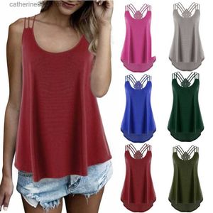 Tanques de mujer Camis Venta caliente Mujeres Estilo casual Cuello en V Chaleco Tops Strappy Summer Beach Cami Tank Top Vendajes Camisole Streetwear ropa de mujer T230605