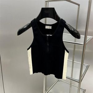Tanks féminins Camis Nouveau Black Half Zipper Sports Slim Crop Top Short Vest Top Strap Femme Fitness Yoga270Z