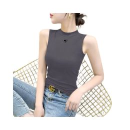 Damestanks Camis Omen's Vest Sweaters Mouwloze breises 2023 Fashion T -shirts Short Tops Style Slim Top Zipper Summer Casual Women