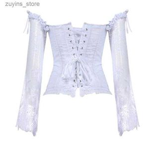 Tanks pour femmes Camis Plus taille Femmes SteaterSet corset Blouse Sexy à manches longues en dentelet à manches longues Lacelet Up Up Bustiers Top Victorian Club Wedding Party Shirts L49