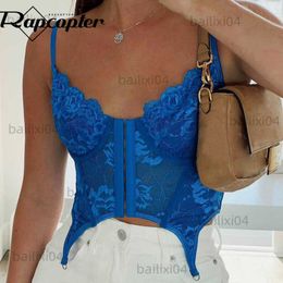 Tanks Femmes Camis Rapcopter Y2K Dentelle Crop Top Papillon Lace Up Dos Nu Sexy Corset Top Vintage Party Pin Breasted Sweats Femmes Plage Mini Gilets T230417