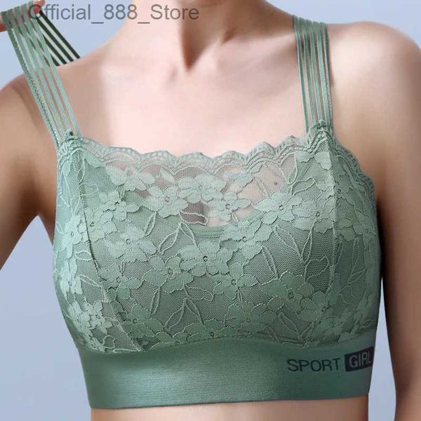 Tanks pour femmes Camis Sexy Lace Seamless Souple Soupchance femme Bra confortable Sports Breatch Back Sleep Sleep Comered Emballed Tobe Tobe Top D240427