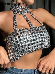 Tanks pour femmes Camis Sexy Y2K Semi Metallic Sequin Terre Ajustement Corset pour femmes Summer Luxury Beach Party Top J240523