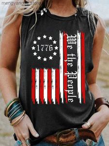 Canottiere da donna Camis Summer Casual Canotte da donna Camicie senza maniche USA Flag Graphic Patriotic Tees Vest Bandiera americana T-Shirt 2023 Vintage Top T230517