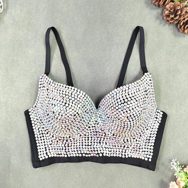 Débardeurs pour femmes Camis Été Qualité Haut de gamme Tops Femmes Corset De Luxe Bling Diamant Push Up Bustier Dames Crop Top Camis y2k Réservoir Femme Vêtements 230608