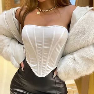 Tanks pour femmes Camis Vemina Fashion White Fishbone Top Top Top Sexy Sexy Black sans manches intérieure