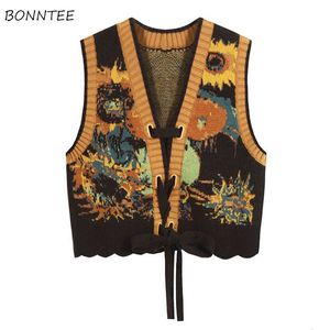 Femmes Débardeurs Camisoles Vintage Folk Style Chandail Gilet Minorité Esthétique Tricoté Réversible Vêtements Designer Élégant Chic Casual Mode 230719