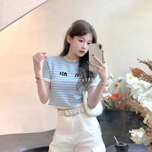 Damestanks Camis Dames Designer Shirt Fashion Striped Tees Party Party Short Sleeve Tops Brand Clothing 445 T