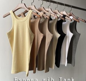 Réservoirs pour femmes Camis Femmes Tops Premium Gris Débardeur Racer Gilet Fil de coton biologique Couleur unie Slim 230322