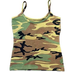 Tanks pour femmes Camis Femmes Y2K Top Rock Gothic Aesthetic Street Camo avec Hip Hop Retro Sexy Crop Top Punk Punk Fashion sans manches Emo J240409