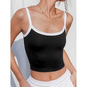 Tanks pour femmes Camis Xingqing Spaghetti Strap Camisole Top Y2K 2000S esthétique Femmes Couleur Couleur Slveless Tanks Slim Fit Gift Strtwear Y240420