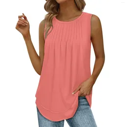 Tanks pour femmes Vêtements délicats à imprimé occasionnel VELES VOIRES Sans manches manches rond Cou Shirts Cropped Feminino