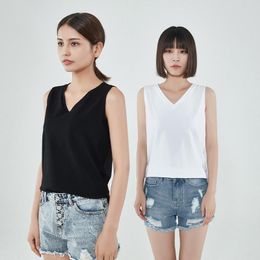 Tanks de femmes Coton Femmes T-shirt O-Cou Chemise à manches courtes All Match Lady Top Noir Blanc Gris Jaune Shir
