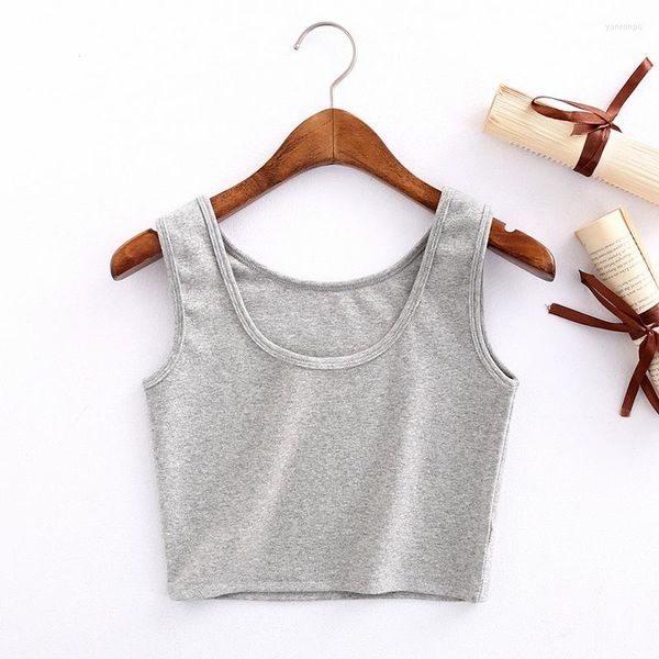 Tanks de mujer Top de cultivo para mujeres camisetas básicas sólidas Vest Summer Render Camisola sin mangas cortas Camas de tanques elásticas sexys sexys Tees