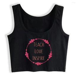 Damestanks Crop Top Vrouwen leren liefde inspireren esthetische Y2K Harajuku gotische tank vrouwelijke kleding