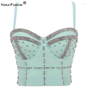 Réservoirs pour femmes Personnaliser Femmes à la mode Sexy Luxe Perles Diamant Crop Top Lady Bra