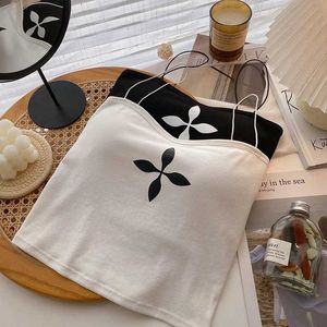 Tanks pour femmes mode Femmes Craqué Tops Black Brassiere Summer sous-vêtements Girls Tob Top Vest Ladyole Soft Female Lingerie Bra White