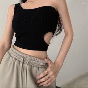 Women's Tanks Fashionable Spice Girl Hollow Out Design Beautiful Back Camisole Underlay With Breast Cushion Wrapping Bust Wearing Tops Women