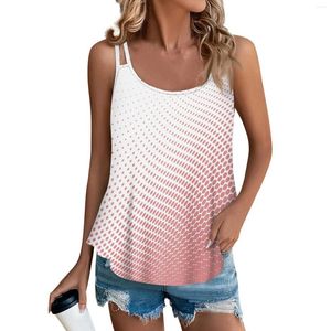 Damestanks meisje tanktop casual bedrukte tops voor vrouwen losse fit mouwloze vloeiende modieuze en eenvoudig