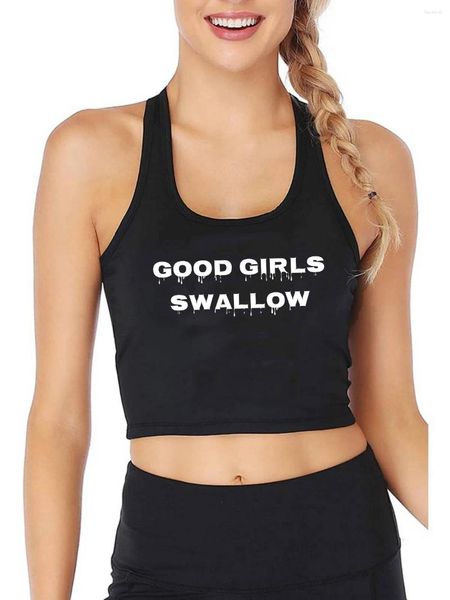 Camisetas sin mangas para mujer, camisetas sin mangas sexis con diseño de golondrina para chicas buenas, Top corto estampado Harajuku con humor para esposa, camisola BDSM DDLG para bebé de azúcar