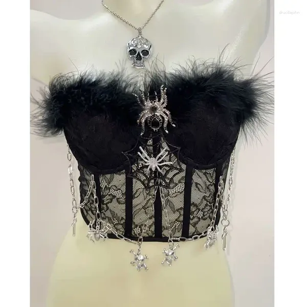 Débardeurs gothiques pour femmes, Punk Cross Vintage crâne, Corset, vêtements Y2k