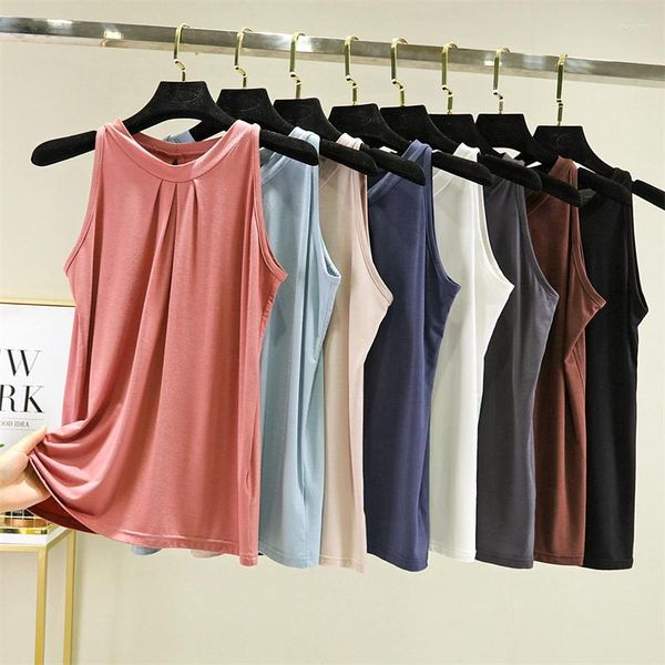 Camisetas sin mangas de algodón sin mangas Harajuku para mujer, ropa de verano para mujer, chaleco informal holgado para mujer, camiseta camisola