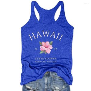 Tanks pour femmes Chemise hawaïenne Tee-shirt hawaïen Fleur rose tropicale Vêtements de mode Unisexe Femmes Gothique Blanc Top L