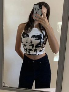 Damestanks High Street Style Crop Top For Women Y2K Figuur Grafische Zomerkleding Koreaans mouwloos tank T -shirt