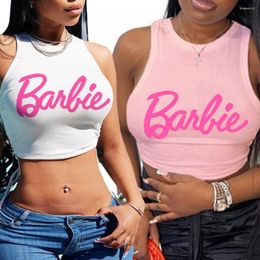 Débardeurs pour femmes Kawaii haut court Sexy filles été sans manches caraco gilet Y2K dames mince mode T-Shirt décontracté débardeurs