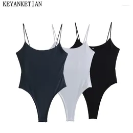 Tanks pour femmes Keyankettian 2024 Broche de lancement Halter Top Bodys Style Street Sexy Coule Skinny Couleur Slim Camisole