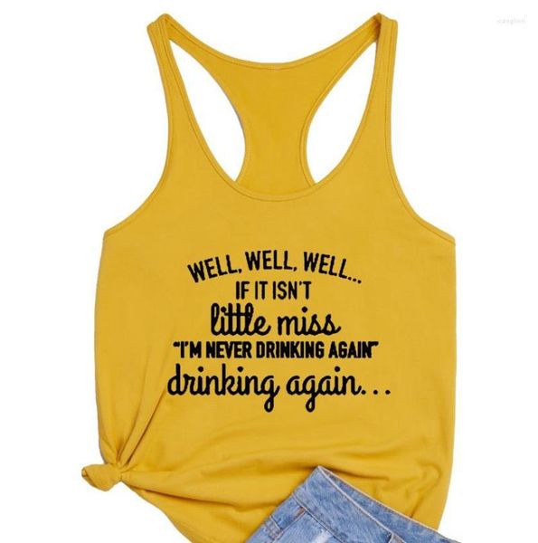 Tanques de mujer Little Miss I'm Never Drinking Again Loose Women Summer Sexy sin mangas Drinker Tank Tops Casual Tumblr Gym Workout Vest