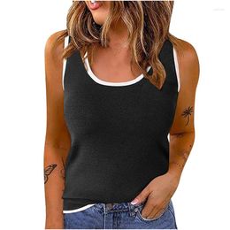 Tanks pour femmes OMSJ 2024 VIET CONTAST COULEUR U COU SEPLES SLIM SLIM AMITÉ COMPROCH TOPS TENDANCE MODE SUMBRÉ