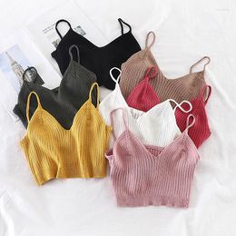 Camisetas sin mangas OUMEA para mujer, Tops tejidos de verano para mujer, camisola corta de punto Kawaii, camisola de Color sólido, Top para vacaciones Chic