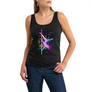 Damestanks Pool Dance Fitness Paint Splatters Design Tank Bar Leisure Mouwloze T -shirt Gym Camisole