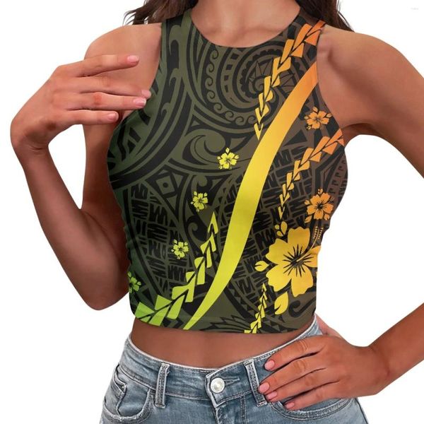 Débardeurs pour femmes, tatouage de Totem hawaïen Tribal polynésien, imprimé hawaïen, gilet à bretelles en forme de O pour T-shirt sans manches de Style estival