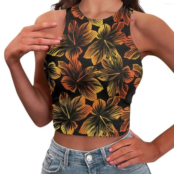 Débardeurs pour femmes Tribal polynésien Pohnpei Totem Tattoo Prints O-Word Épaule de haute qualité sans manches Casual Nice Top sexy Choix multiples