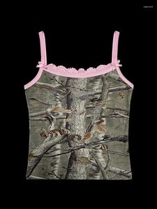 Tanques de mujeres Punk Streetwear Camisole superior sin mangas grunge gráfico gráfico adornado recorte gótico pastel corsé emo niñas tanque