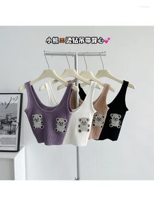 Damestanks Purple Cute Beer Crop Top Vintage Y2K Camisole Fashion Streetwear Casual Corset Sexy Off Shoulder Vest 2000s Kleding