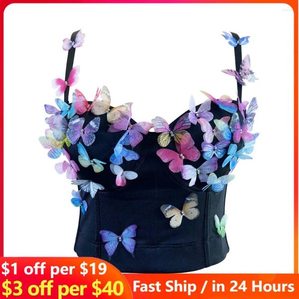 Tanks pour femmes Seaside Beach Fishbone Soutien-gorge Sexy Dos Nu Body Shaping Holiday Wear Girl Sling Top Butterfly Valley Creative Beauty Ootd