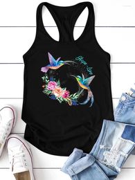 Camisetas sin mangas para mujer Seeyoushy pájaro de la paz esperanza amor estampado camiseta sin mangas moda verano camiseta Harajuku Tops sueltos Mujer